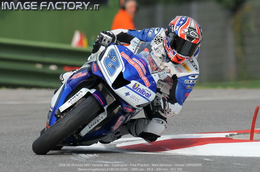 2009-09-26 Imola 0481 Variante alta - Supersport - Free Practice - Mark Aitchison - Honda CBR600RR